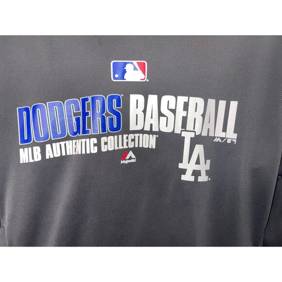 RARE Majestic Dodgers Baseball MLB Authentic Collection DUGOUT HOODIE Men’s - Picture 2 of 3